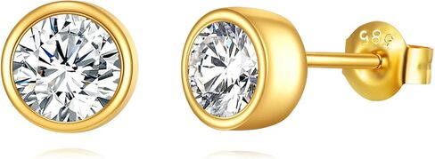 14k Gold Stud Earrings, 0.6-2ct Moissanite Stud Earrings, Gold Stud Earrings Jewelry Gifts for Women Men in Kuwait
