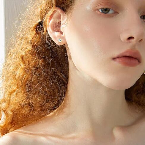 14k Gold Stud Earrings, 0.6-2ct Moissanite Stud Earrings, Gold Stud Earrings Jewelry Gifts for Women Men in Kuwait