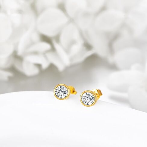 14k Gold Stud Earrings, 0.6-2ct Moissanite Stud Earrings, Gold Stud Earrings Jewelry Gifts for Women Men in Kuwait