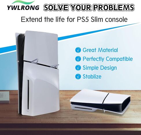 YWLRONG 4Pcs for PS5 Slim Stand Console Bracket Holder Flat Base Horizontal Stand Compatible with Sony Playstation 5 Slim Disc Edition Accessories(Transparent+Grey) in Saudi Arabia