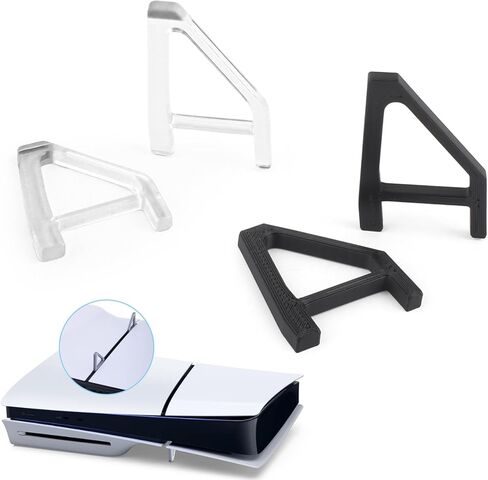 YWLRONG 4Pcs for PS5 Slim Stand Console Bracket Holder Flat Base Horizontal Stand Compatible with Sony Playstation 5 Slim Disc Edition Accessories(Transparent+Grey) in Saudi Arabia