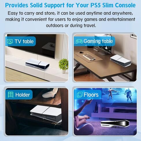 YWLRONG 4Pcs for PS5 Slim Stand Console Bracket Holder Flat Base Horizontal Stand Compatible with Sony Playstation 5 Slim Disc Edition Accessories(Transparent+Grey) in Saudi Arabia