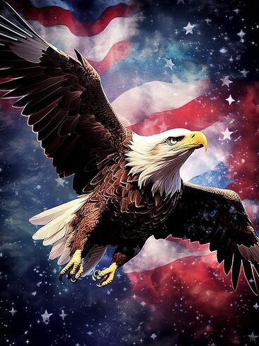 Biishow Diamond Art Kits for Adults Eagle - 30x40cm Diamond Art Painting Accessories Animal Full Drill Round Rhinestone Cross Stitch Embroidery Canvas, Ideal for DIY Craft & Home Wall Decor in Saudi Arabia
