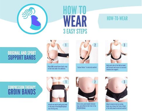 Baby Belly Band - Pregnancy & Maternity Belt With Medium Compression Groin Band - For Back, Hernia, and Pelvic Floor Pain - Medium in Saudi Arabia