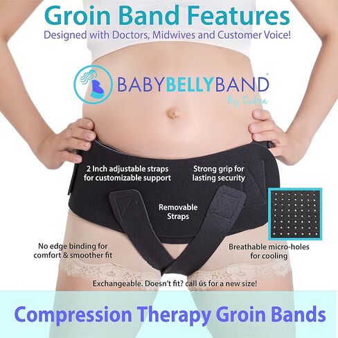 Baby Belly Band - Pregnancy & Maternity Belt With Medium Compression Groin Band - For Back, Hernia, and Pelvic Floor Pain - Medium in Saudi Arabia