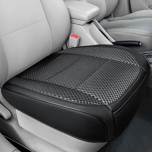 2 Pack Ventilated Cool Front Bottom Car Seat Cover, 3D Air Mesh Breathable Car Seat Protectors Mat Pad, Universal Fit Summer Cooling Auto Seat Cushion with Storage Pocket for Cars Trucks SUVs(Black) in Saudi Arabia