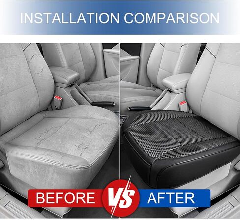 2 Pack Ventilated Cool Front Bottom Car Seat Cover, 3D Air Mesh Breathable Car Seat Protectors Mat Pad, Universal Fit Summer Cooling Auto Seat Cushion with Storage Pocket for Cars Trucks SUVs(Black) in Saudi Arabia