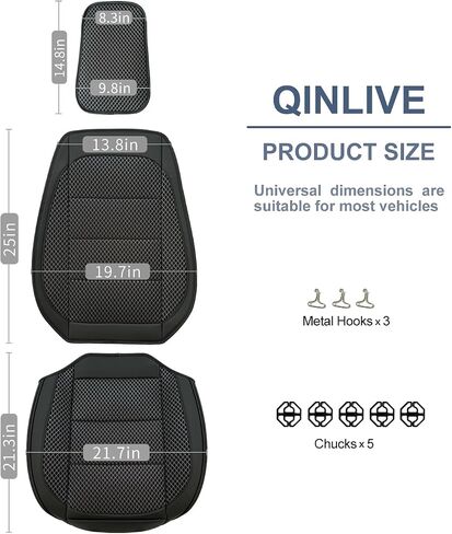 2 Pack Ventilated Cool Front Bottom Car Seat Cover, 3D Air Mesh Breathable Car Seat Protectors Mat Pad, Universal Fit Summer Cooling Auto Seat Cushion with Storage Pocket for Cars Trucks SUVs(Black) in Saudi Arabia
