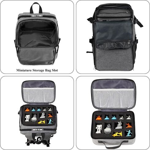 Dnd Backpack Dungeons Dragons Carrying Bag Tabletop Player Miniature Storage Rpg Adentures Gaming Bag Travel Board Game Case (gray) in Saudi Arabia