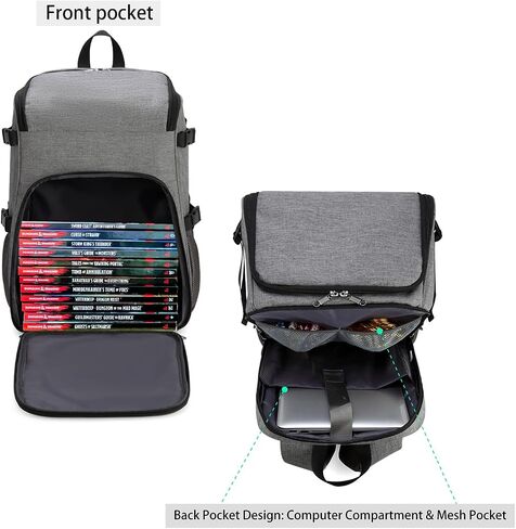 Dnd Backpack Dungeons Dragons Carrying Bag Tabletop Player Miniature Storage Rpg Adentures Gaming Bag Travel Board Game Case (gray) in Saudi Arabia