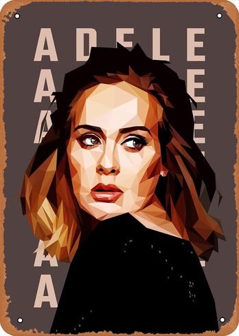 Celebrities Lowpoly Adele Metal Tin Sign Poster Vintage Art Wall Decor 12 x 8 inch in Saudi Arabia