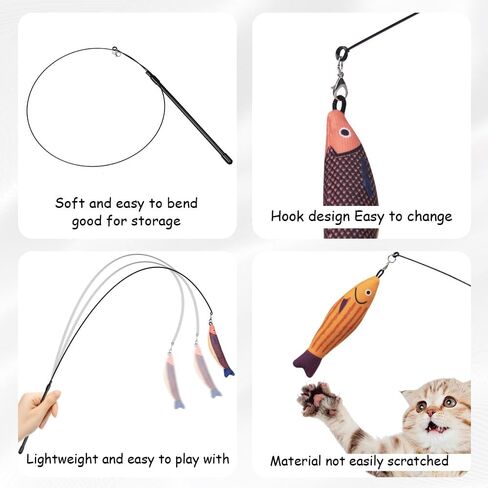 PAZ'S GIFT Cat Wand Toy, cat Stick Interactive Vocal Toy Mouse, Squeak, Mouse, cat Toy, cat Kick Toy, Suitable for All cat Types, 2-Pack in Saudi Arabia