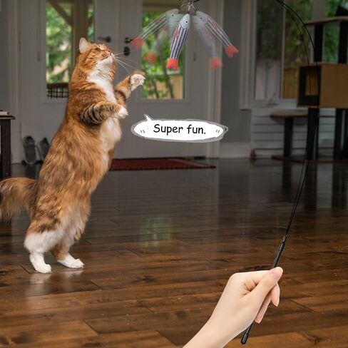 PAZ'S GIFT Cat Wand Toy, cat Stick Interactive Vocal Toy Mouse, Squeak, Mouse, cat Toy, cat Kick Toy, Suitable for All cat Types, 2-Pack in Saudi Arabia