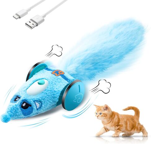 Migipaws Automatic Cat Toys, Plush Cat Mouse Toy, Interactive Toy for Indoor Cats, Smart Moving Kitten Toy, Rechargeable (Pink) in Saudi Arabia