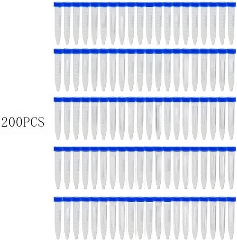 10mL Centrifuge Tubes,200 PCS Conical Tubes Sterile,Leak-Proof Screw Caps(Orange), Plastic Container with Graduated and Write Marks, Non-pyrogenic, DNase/RNase Free (2 Bag Pack) in Saudi Arabia