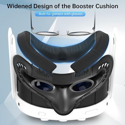 غطاء الوجه مروحة تبريد لملحقات Meta Quest 3، قطن حرير ثلجي مسامي متوافق مع Oculus Quest 3 مبرد تهوية دوران الهواء النشط لتخفيف ضباب العدسة (سرعتان) in Kuwait