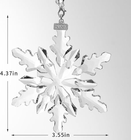 Christmas Crystal Ornaments 2024 Annual Edition Crystal Snowflake Ornaments Star Christmas Tree Crystal Ornaments Home Hanging Decor Gifts (Multicolour) in Kuwait
