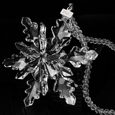 Christmas Crystal Ornaments 2024 Annual Edition Crystal Snowflake Ornaments Star Christmas Tree Crystal Ornaments Home Hanging Decor Gifts (Multicolour) in Kuwait