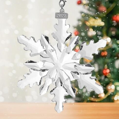 Christmas Crystal Ornaments 2024 Annual Edition Crystal Snowflake Ornaments Star Christmas Tree Crystal Ornaments Home Hanging Decor Gifts (Multicolour) in Kuwait