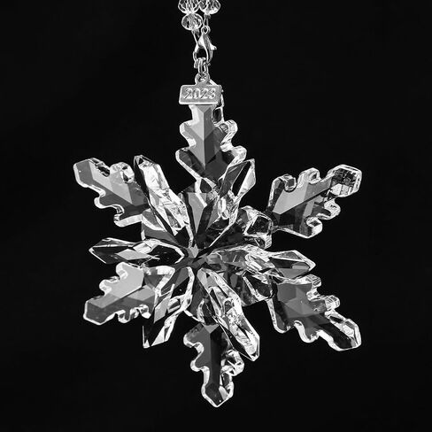 Christmas Crystal Ornaments 2024 Annual Edition Crystal Snowflake Ornaments Star Christmas Tree Crystal Ornaments Home Hanging Decor Gifts (Multicolour) in Kuwait