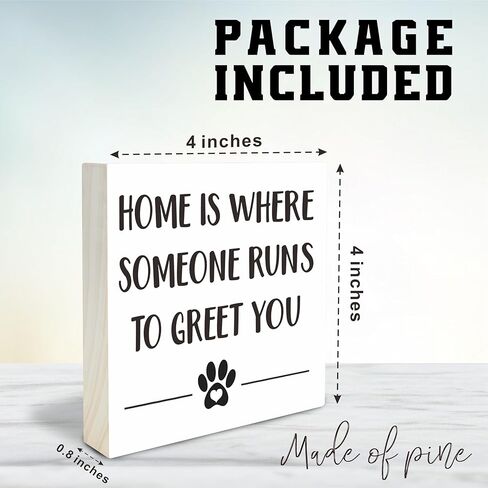 Dog Theme Wooden Block Sign - In This House We Narrate The Dog's Thoughts - 4"X4" Decorative Pine Wood Plaque, Home & Office Desk Decor, Dog Lover Gift, Room Tabletop, Shelf Accessories (Black) - A01 in Saudi Arabia