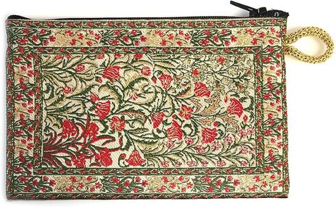 Religious Gifts Burgundy Case Tapestry Rosary Case Pouch Purse Keepsake Holder 5 1/2 Inch Width in Kuwait