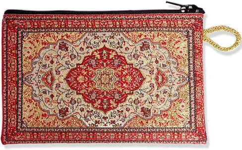 Religious Gifts Burgundy Case Tapestry Rosary Case Pouch Purse Keepsake Holder 5 1/2 Inch Width in Kuwait