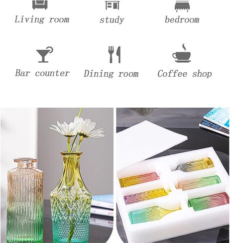 Vintage Glass Vases，Colored Small Glass Vases for Centerpieces,Boho Flower Vase Set of 5 Decorative Small Vases(English) in Saudi Arabia