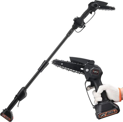 2-in-1 Cordless Pole Saw, Mini Chainsaw, Portable Electric Chainsaw with Pole,Handheld Chain Saw Pruning Shear for Tree Branches Wood Cutting,Tree Trimming,56 inch Reach Electric Saw with Pole in Saudi Arabia