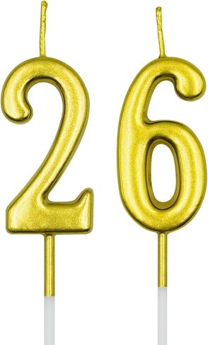 شموع عيد الميلاد السادس والعشرون والثاني والستون، شمعة ذهبية شامبانيا رقم 26 62 للكيك، تزيين تزيين كعكة عيد الميلاد السعيد لمستلزمات حفلات الاحتفال بالذكرى السنوية لعيد الميلاد in Kuwait