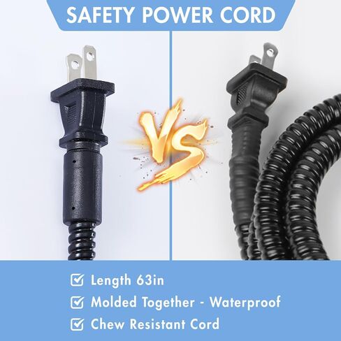 وعاء ماء ساخن للكلاب 120 أوقية، وعاء كلب ساخن في الهواء الطلق، وعاء للحيوانات الأليفة ساخن لأرانب دجاج القطط، وعاء حراري أزرق مع سلك طاقة مقاوم للمضغ، سقي 38 واط يحافظ على رطوبة حيواناتك الأليفة في الشتاء in Kuwait