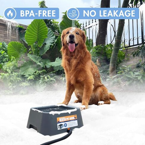 وعاء ماء ساخن للكلاب 120 أوقية، وعاء كلب ساخن في الهواء الطلق، وعاء للحيوانات الأليفة ساخن لأرانب دجاج القطط، وعاء حراري أزرق مع سلك طاقة مقاوم للمضغ، سقي 38 واط يحافظ على رطوبة حيواناتك الأليفة في الشتاء in Kuwait