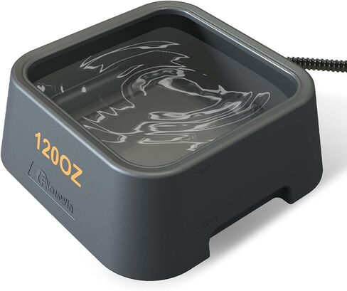 وعاء ماء ساخن للكلاب 120 أوقية، وعاء كلب ساخن في الهواء الطلق، وعاء للحيوانات الأليفة ساخن لأرانب دجاج القطط، وعاء حراري أزرق مع سلك طاقة مقاوم للمضغ، سقي 38 واط يحافظ على رطوبة حيواناتك الأليفة في الشتاء in Kuwait