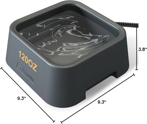 وعاء ماء ساخن للكلاب 120 أوقية، وعاء كلب ساخن في الهواء الطلق، وعاء للحيوانات الأليفة ساخن لأرانب دجاج القطط، وعاء حراري أزرق مع سلك طاقة مقاوم للمضغ، سقي 38 واط يحافظ على رطوبة حيواناتك الأليفة في الشتاء in Kuwait