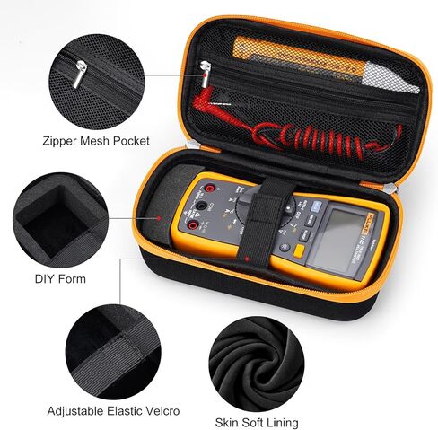حافظة صلبة متوافقة مع Fluke 117/116/101 Multimeter، حقيبة حمل لأدوات Klein Tools MM400/MM325، جهاز قياس الحماية، أسود in Kuwait
