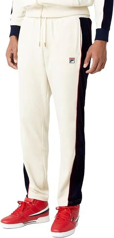 Fila Men's CIMA Velour Pant, Turtledove/Red/Peacoat, Large in Saudi Arabia