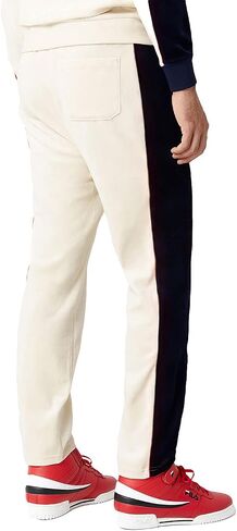 Fila Men's CIMA Velour Pant, Turtledove/Red/Peacoat, Large in Saudi Arabia