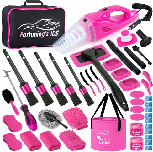42PCS Car Detailing Kit Interior Cleaner, Car Cleaning Kit, Car Vacuum Car Interior Detailing Kit, Car Wash Kit with Bucket Detailing Brush Set Car Accessories for Motorcycle, Cars, Bikes, Wheels in Saudi Arabia