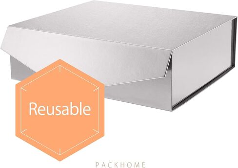 PACKHOME 16.3x14.2x5 Inches, Extra Large Gift Box with Lid, Gift Box for Clothes and Large Gifts (Glossy Green) in Saudi Arabia