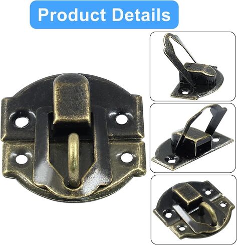 Hitefu 12 حزمة 27 × 30 مم مزلاج برونزي عتيق للمجوهرات صندوق خشبي - مشبك قفل مزخرف صغير مع براغي مطابقة لعلبة المجوهرات صناديق خشبية صندوق البريد صندوق الصدر in Saudi Arabia