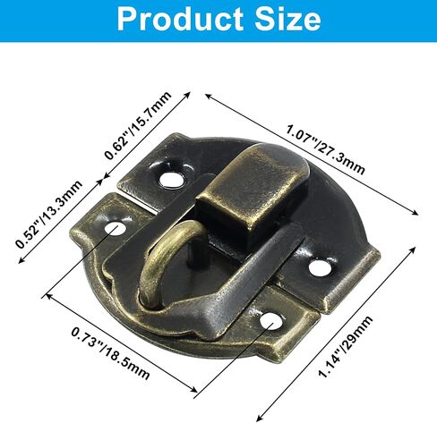 Hitefu 12 حزمة 27 × 30 مم مزلاج برونزي عتيق للمجوهرات صندوق خشبي - مشبك قفل مزخرف صغير مع براغي مطابقة لعلبة المجوهرات صناديق خشبية صندوق البريد صندوق الصدر in Saudi Arabia
