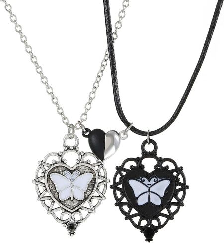 Dcfywl731 3PCS BFF Friendship Necklace BFF Letter Matching Heart Pendant Necklace Best Friend Forever Necklace Jewelry Gift for Sister Women Girls in Saudi Arabia