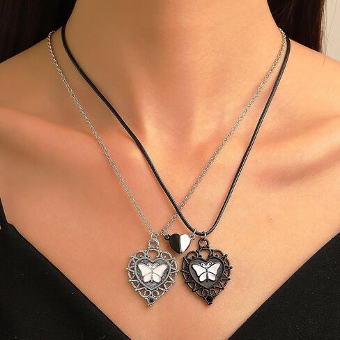 Dcfywl731 3PCS BFF Friendship Necklace BFF Letter Matching Heart Pendant Necklace Best Friend Forever Necklace Jewelry Gift for Sister Women Girls in Saudi Arabia