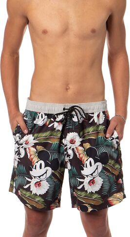 شورت Neff Disney الرجالي ميكي ماوس مزين بالورود يوميًا للسباحة (X-Large) متعدد الألوان in Kuwait
