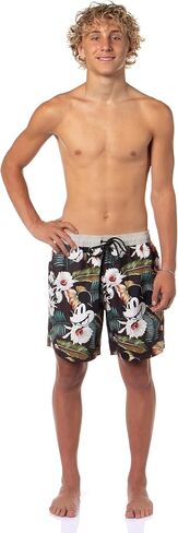 شورت Neff Disney الرجالي ميكي ماوس مزين بالورود يوميًا للسباحة (X-Large) متعدد الألوان in Kuwait