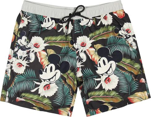 شورت Neff Disney الرجالي ميكي ماوس مزين بالورود يوميًا للسباحة (X-Large) متعدد الألوان in Kuwait