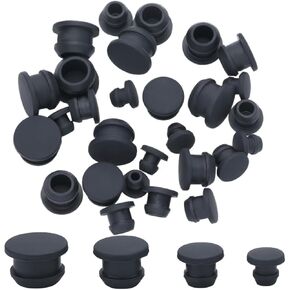 GORGECRAFT 24PCS 4 Sizes Silicone Stoppers for Salt and Pepper Shakers 13/64 5/16 7/16 19/32 Inch White Salt Plug Stopper Replacement Bottle Caps Reusable Round End Cap Corks for Bottles Pots