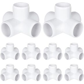 LANIAKEA 10 Pack 5 Way 3/4" PVC Fitting, White PVC Elbow Fittings PVC Pipe Connectors, Furniture Grade 5 Way Side Outlet Tees for Building PVC Furniture Greenhouse Shed Storage Frame Tent Connection
