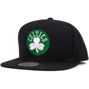 Mitchell & Ness Boston Celtics NBA Team Logo Adjustable Snapback Hat - Black