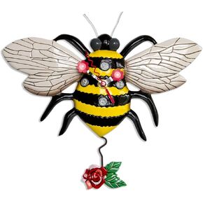 Allen Designs "Buzz" Whimsical Bee Pendulum Wall Clock